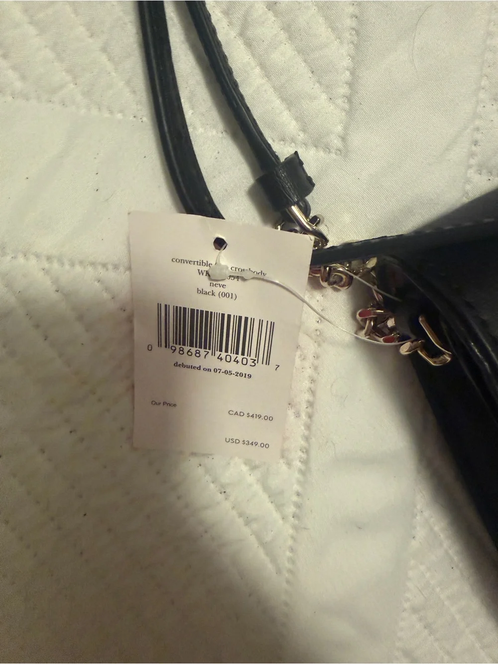 kate spade black crossbody with gold-tone clasp